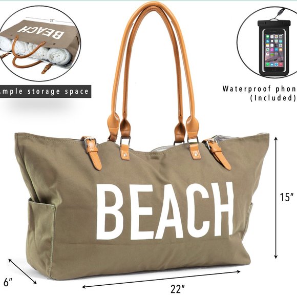 KEHO "Beach Vibes" Beach Bag - (Warm Sand) - Picture 8 of 9